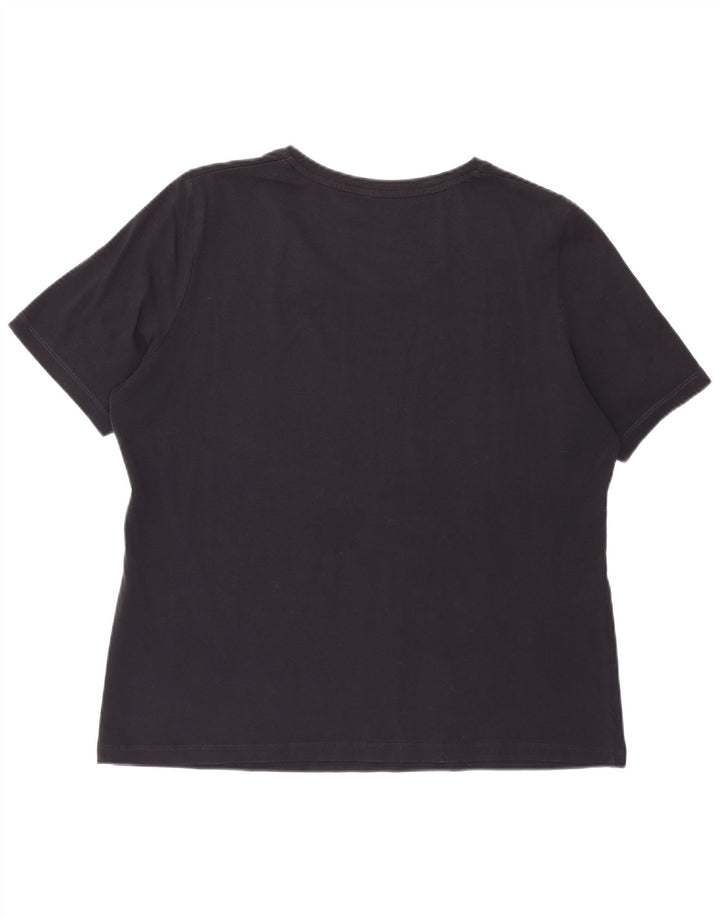 Perte by Krizia Womens Regular Graphic T-Shirt Top UK 12 Medium Navy Blue