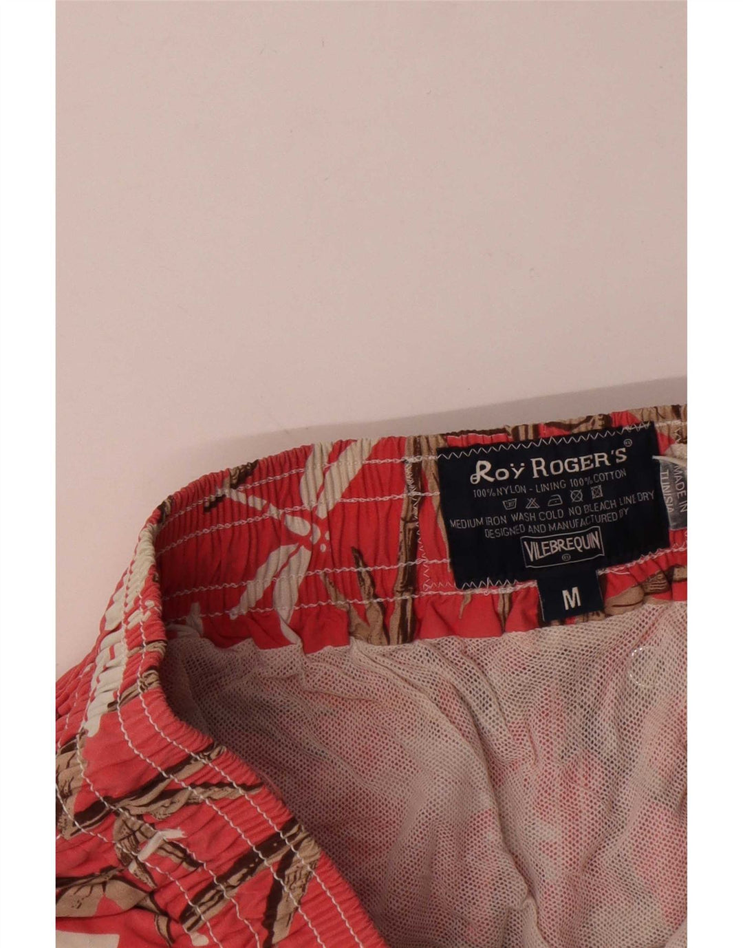 Roy Rogers Mens Swimming Shorts Medium Red Floral Nylon