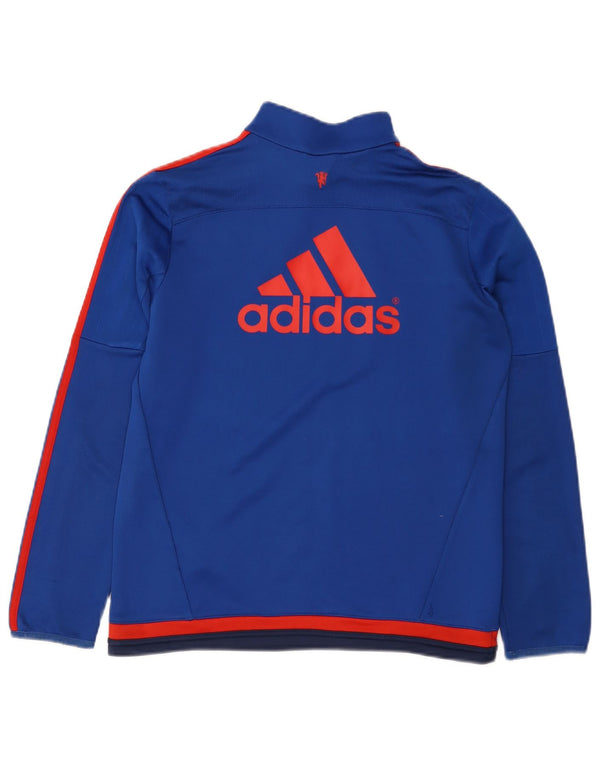 Adidas Boys Manchester United Graphic Sweatshirt Jumper 13-14 Years Blue
