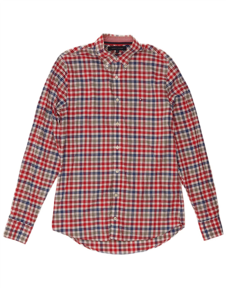 Tommy Hilfiger Mens Slim Fit Shirt Small Multicoloured Gingham Cotton