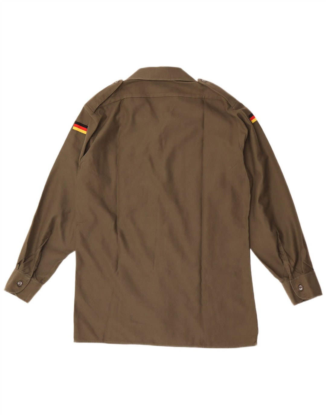 Vintage Mens Military Shirt Size 39/40 Medium Khaki Polyester