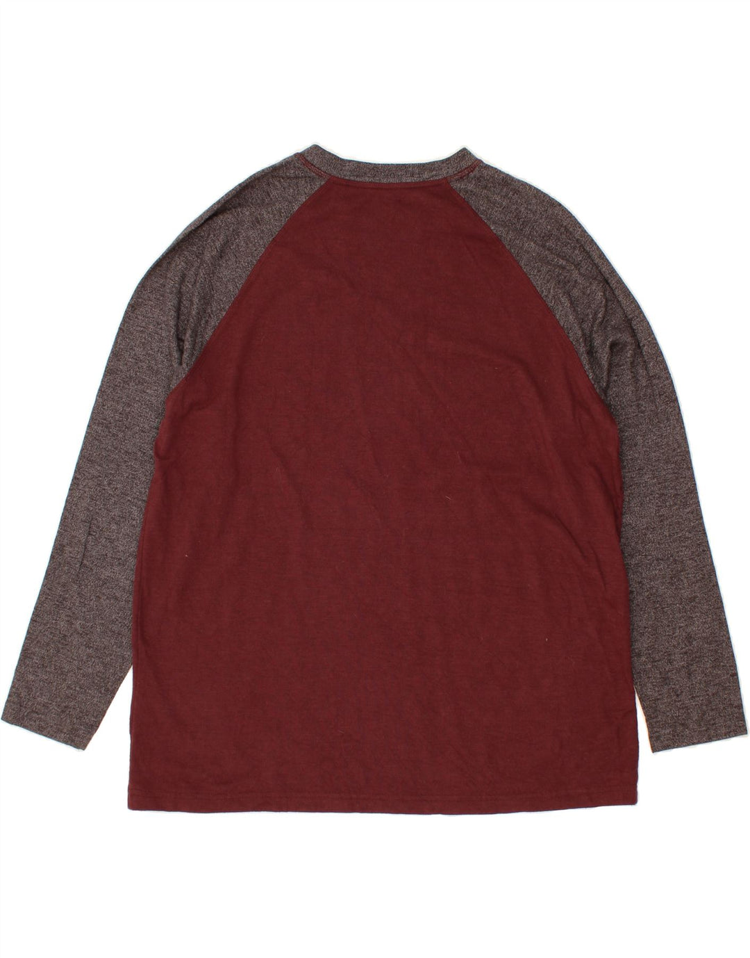 EDDIE BAUER Mens Top Long Sleeve 2XL Maroon Colourblock Cotton