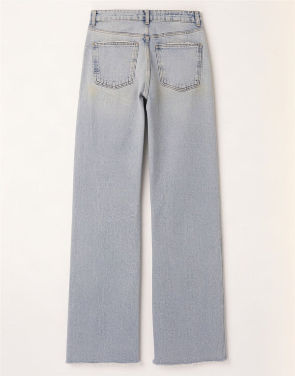 Blugi drepți distressed pentru femei Zara EU 40 Medium L30 L34 Bumbac albastru