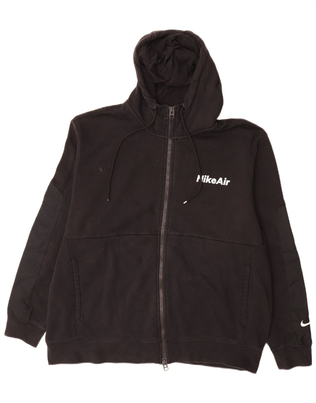 Nike Mens Zip Hoodie Sweater 2XL Black Cotton