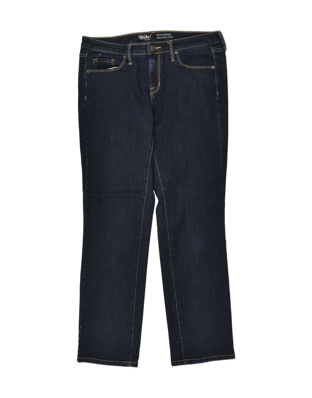 MOSSIMO Womens Mid Rise Straight Jeans US 8 Medium W29 L29  Blue Cotton | Vintage Mossimo | Thrift | Second-Hand Mossimo | Used Clothing | Messina Hembry 
