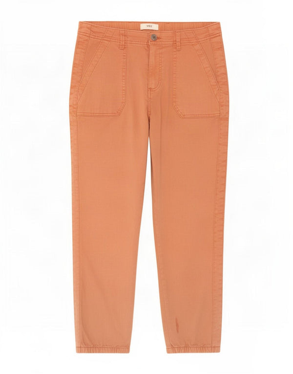 Marks & Spencer Γυναικείο κωνικό παντελόνι UK 14 Large W32 L25 Orange