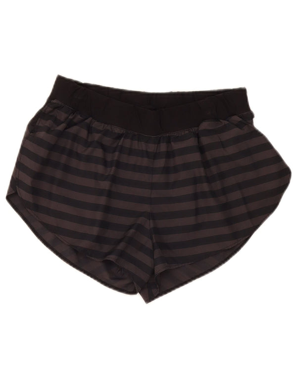 Pantaloncini sportivi Adidas da donna vestibilità ampia UK 8 piccoli poliestere a righe grigie