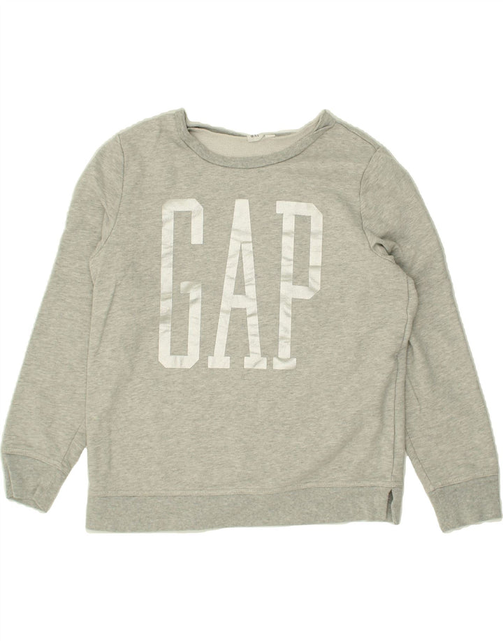 GAP Womens Graphic Sweatshirt Jumper UK 10 Small Grey Cotton Vintage Gap and Second-Hand Gap from Messina Hembry 