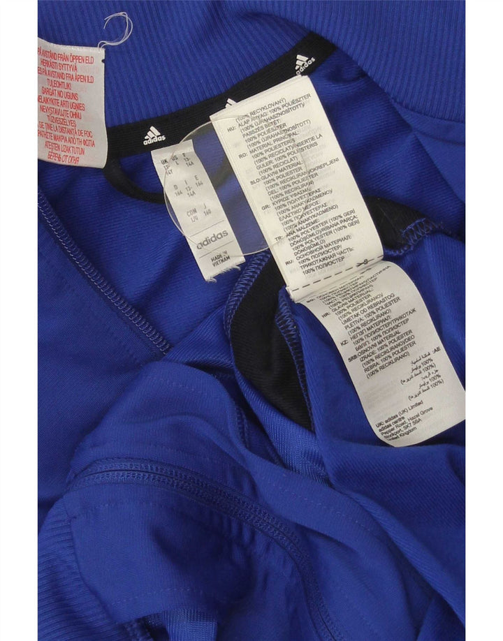Adidas Jungen-Trainingsanzug-Top-Jacke, 13–14 Jahre, blaues Colourblock-Polyester