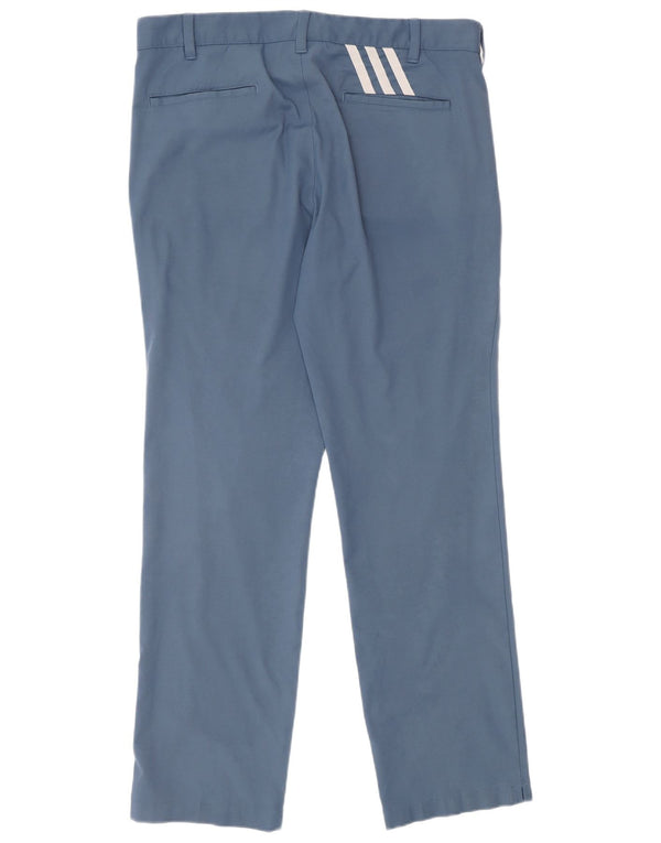 Pantaloni chino Adidas da uomo vestibilità regolare W34 L32 blu navy poliestere sportivo