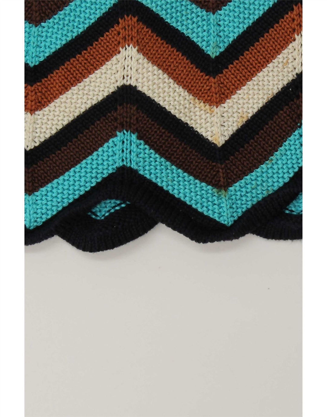 Vintage Womens Knit Jumper Dress UK 12 Medium Multicoloured Chevron