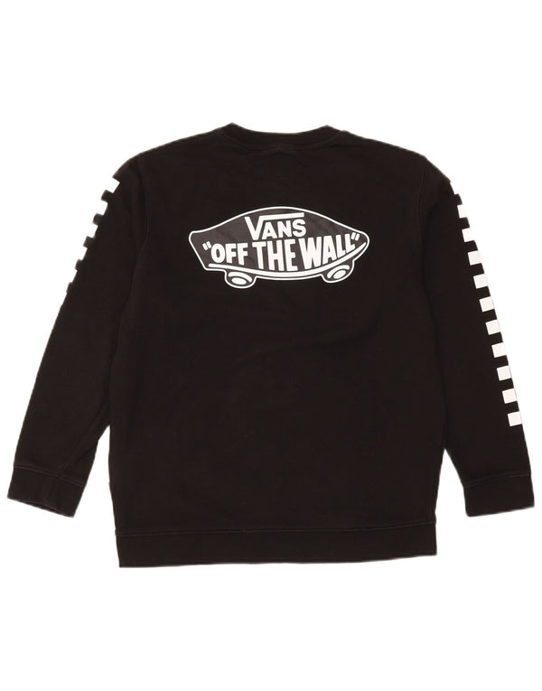 Vans Womens Graphic Sweatshirt Jumper UK 16 Large Black Geometric Cotton