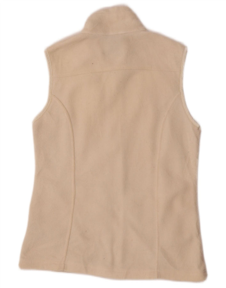 Eddie Bauer Womens Fleece Gilet UK 10 Small Off White