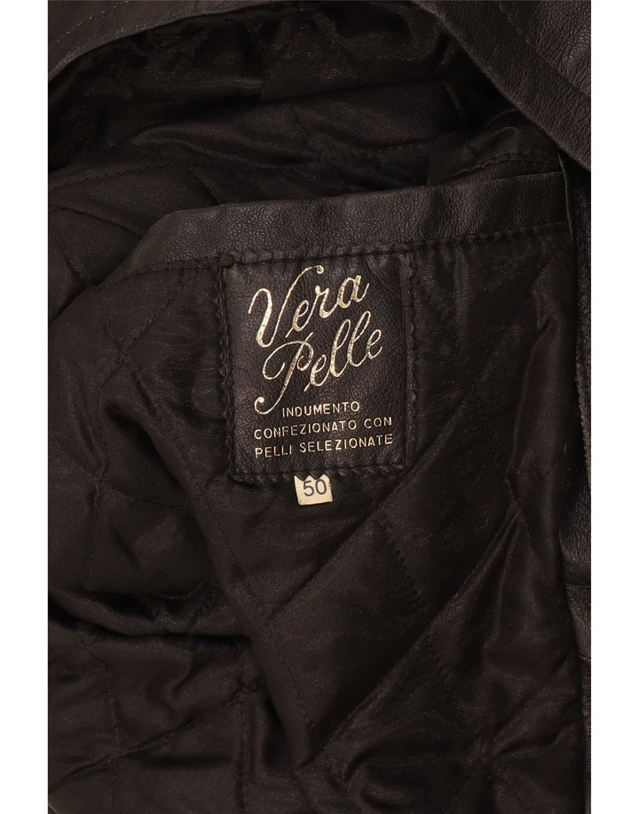Jachetă militară din piele vintage pentru bărbați IT 50 Large Black