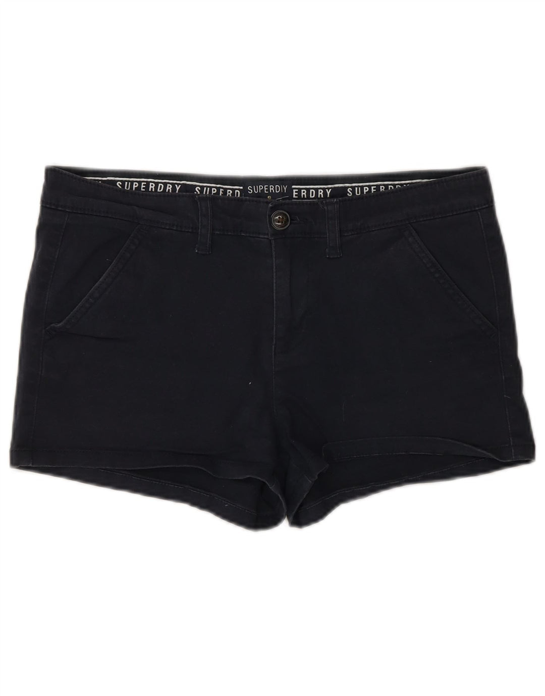 SUPERDRY Womens Chino Shorts Small W27  Navy Blue Cotton