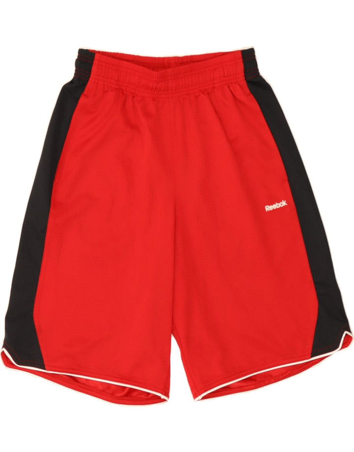 REEBOK Mens Sport Shorts Small  Red Colourblock Polyester Vintage Reebok and Second-Hand Reebok from Messina Hembry 