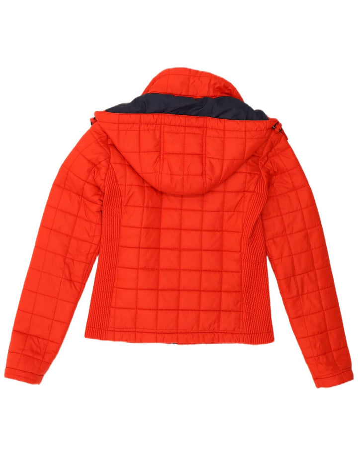 Superdry Polstret hættejakke til kvinder UK 8 Lille rød polyester