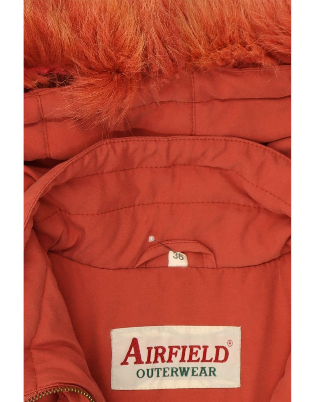 AIRFIELD Womens Oversized Hooded Windbreaker Jacket EU 36 Small Red Vintage AIRFIELD and Second-Hand AIRFIELD from Messina Hembry 