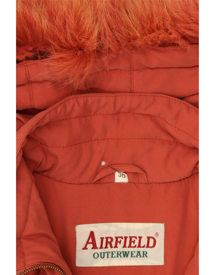 AIRFIELD Womens Oversized Hooded Windbreaker Jacket EU 36 Small Red Vintage AIRFIELD and Second-Hand AIRFIELD from Messina Hembry 
