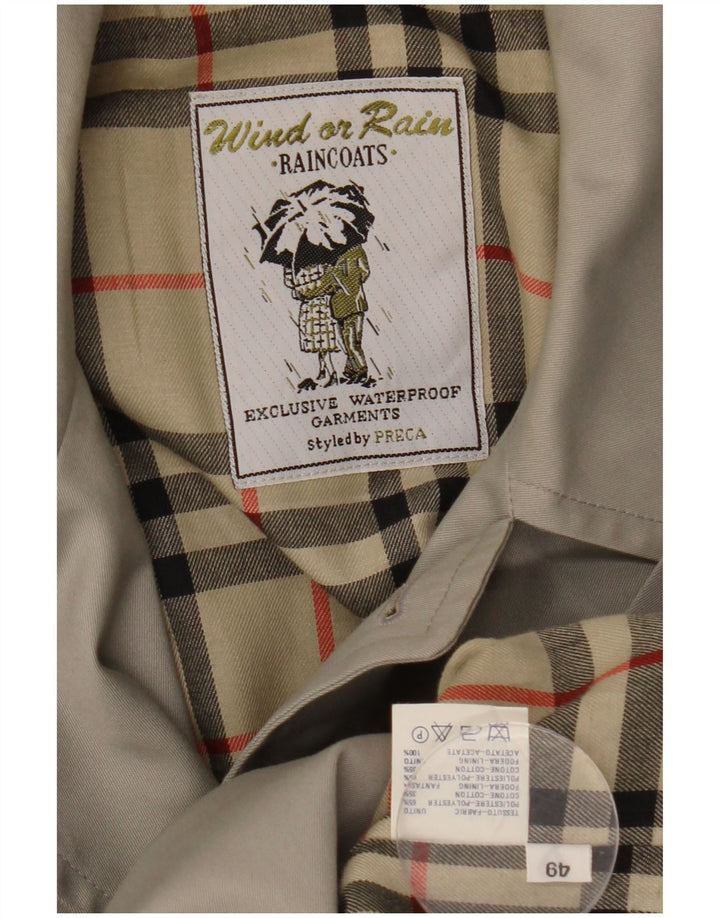 VINTAGE Imperméable Coupe Ample Homme IT 49 Gris Moyen Polyester