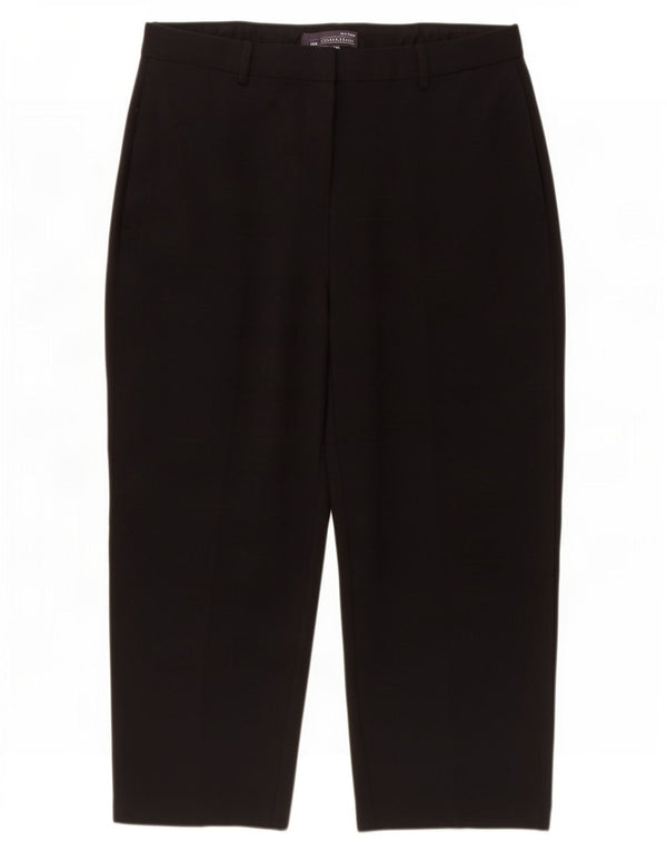Marks & Spencer Pantalones Capri de Cintura Alta para Mujer UK 40 Large W32 L23 Negro
