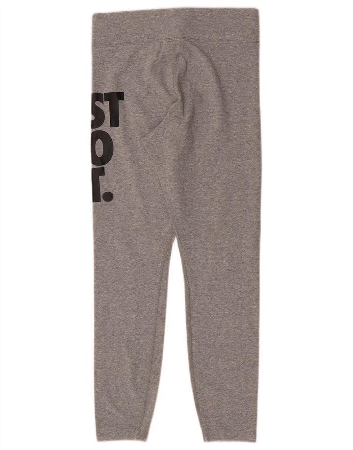 Nike Womens Graphic Leggings UK 8 Small Grey Flecked Cotton