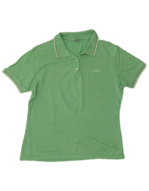 Asics Damen Poloshirt UK 20 2XL Grüne Baumwolle