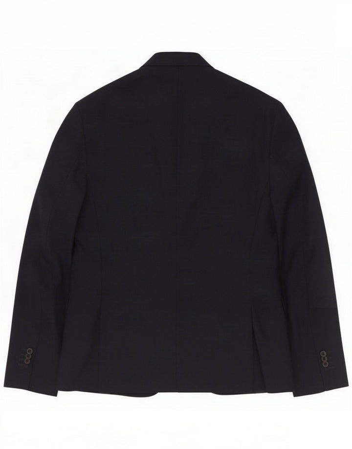 Jaqueta blazer masculina de 2 botões Massimo Dutti UE 52 grande lã azul marinho
