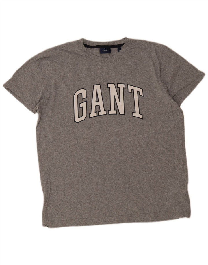 Gant T-Shirt Graphique Homme Gris Large Coton