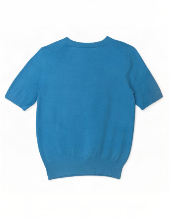Zara Womens T-Shirt Top UK 12 Medium Blue Viscose