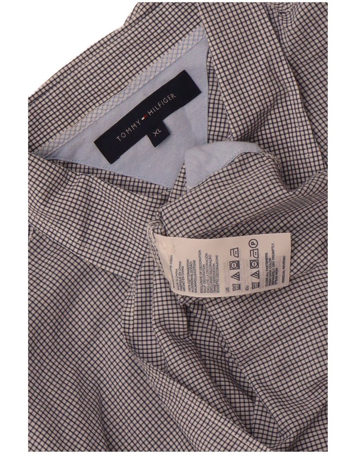 Camicia da uomo Tommy Hilfiger XL blu navy a quadri in cotone
