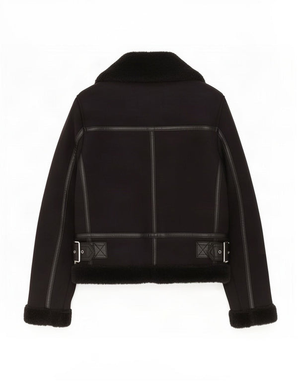 Giacca Sherpa da donna Zara UK 6 XS poliestere nero