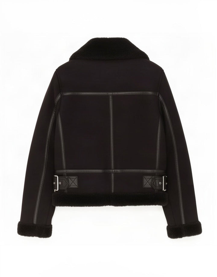 Giacca Sherpa da donna Zara UK 6 XS poliestere nero