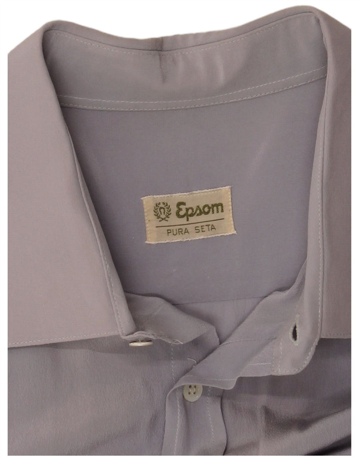 Epsom Mens Shirt Medium Blue Silk