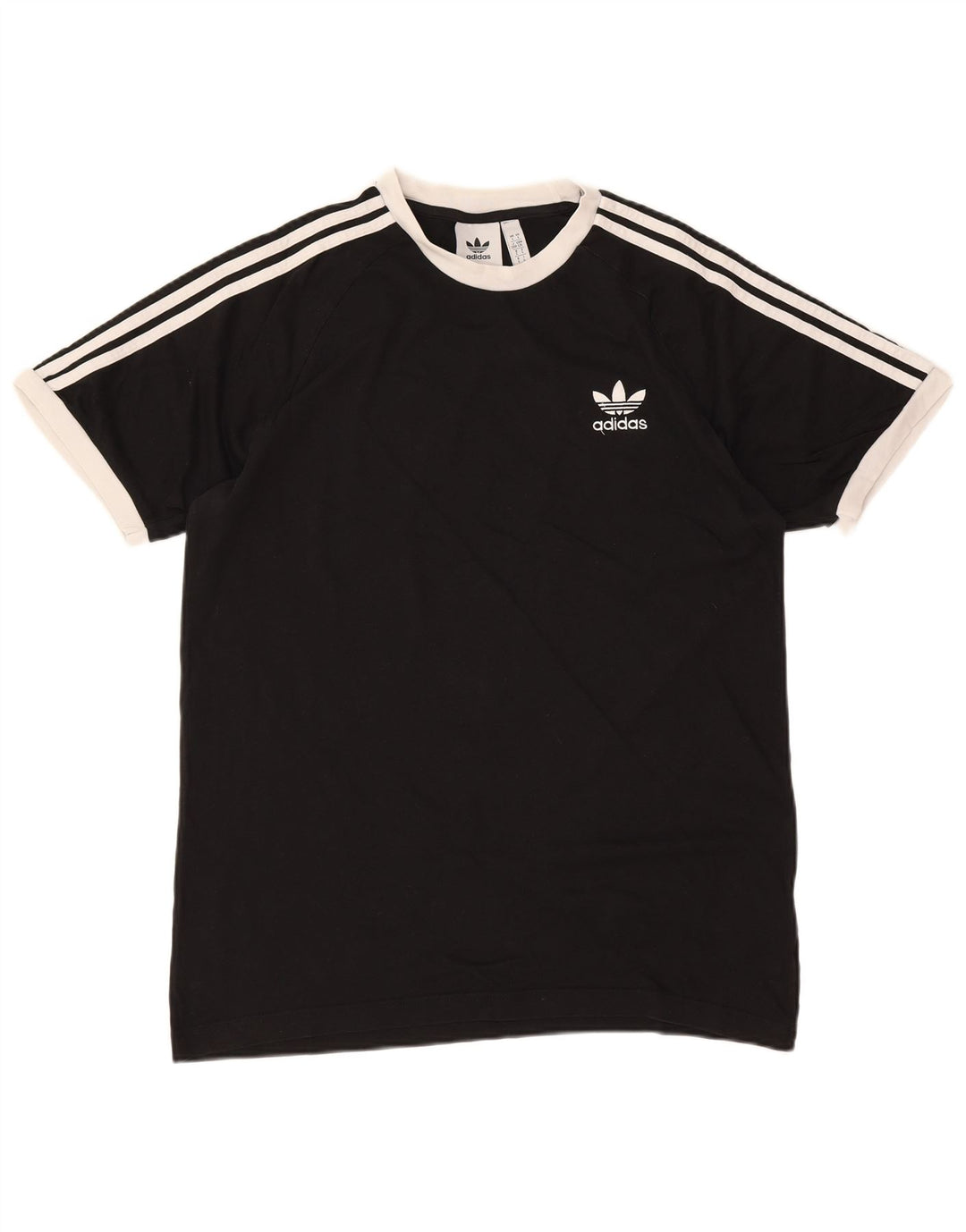 Adidas Mens T-Shirt Top Large Black Cotton