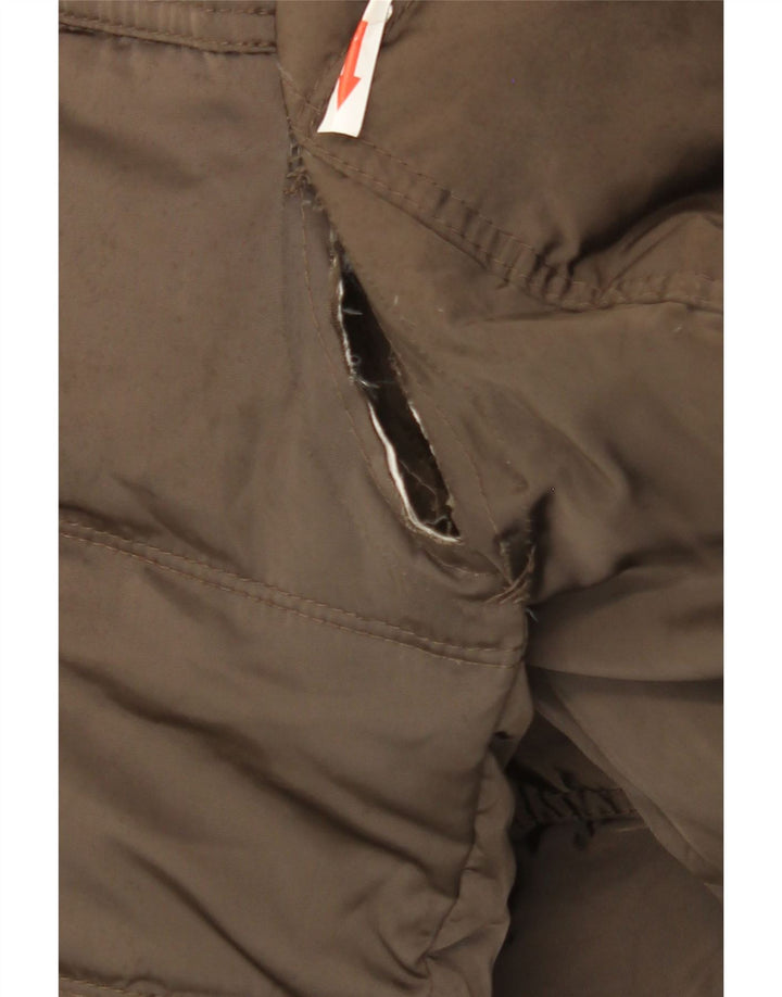 ZARA Womens Padded Coat UK 14 Medium Brown