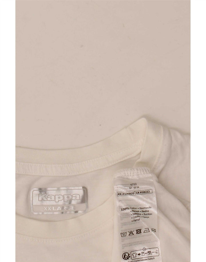 Kappa Mens Graphic T-Shirt Top 2XL White Cotton