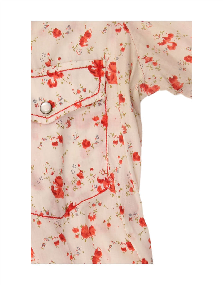 Marlboro Classics Womens Regular Fit Shirt Blouse UK 14 Medium White Floral