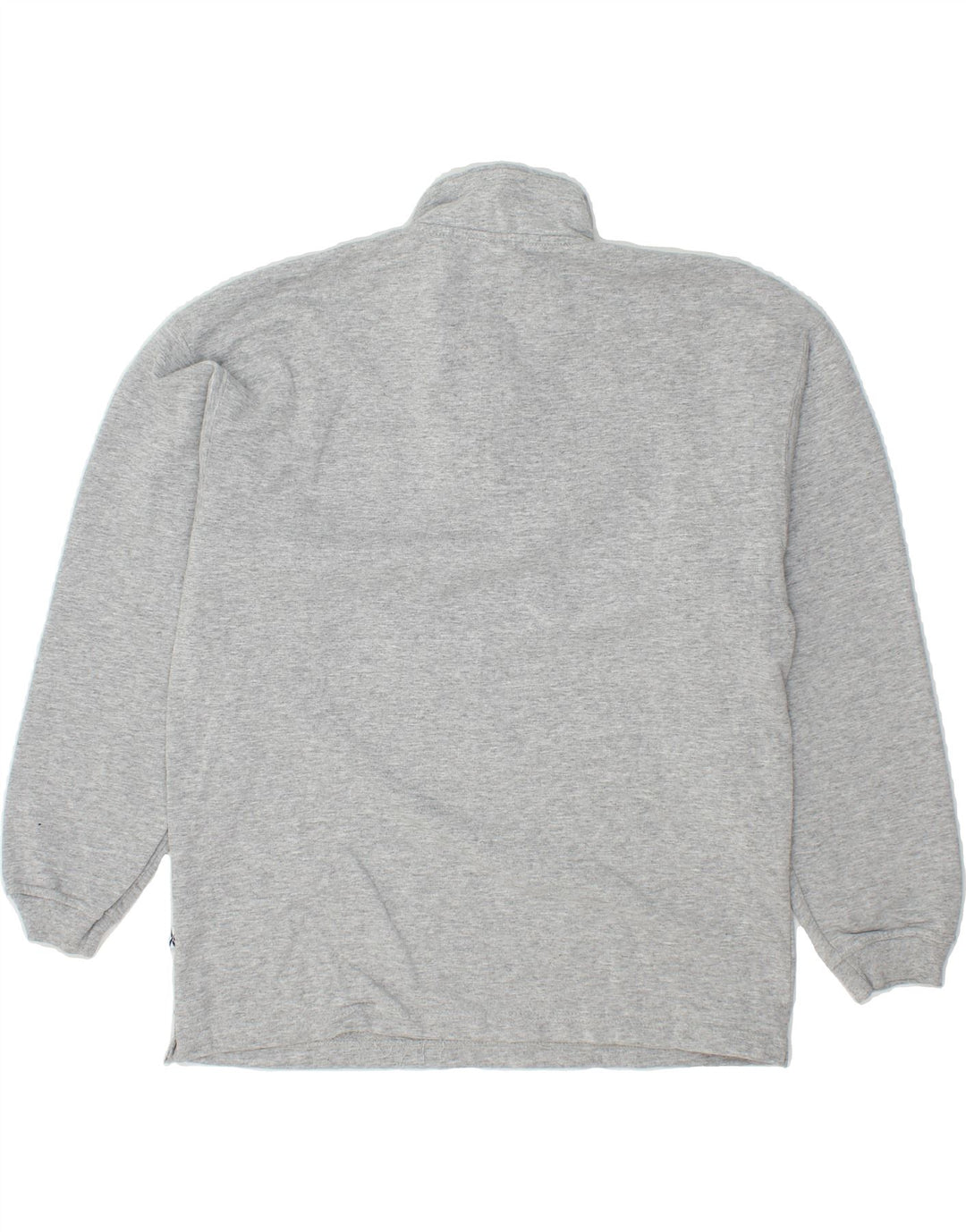REEBOK Mens Zip Neck Sweatshirt Jumper Small Grey Cotton Vintage Reebok and Second-Hand Reebok from Messina Hembry 