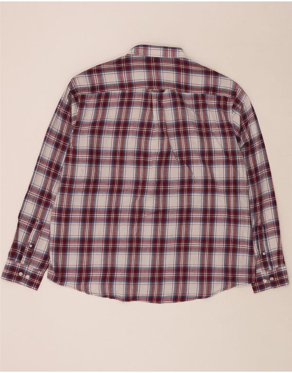 Camisa masculina de flanela JAMES PRINGLE 2XL poliéster xadrez borgonha