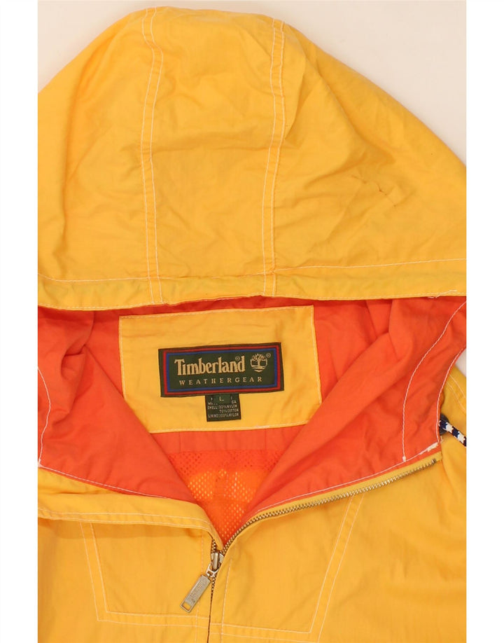 TIMBERLAND Mens Hooded Rain Jacket UK 40 Large Yellow Nylon