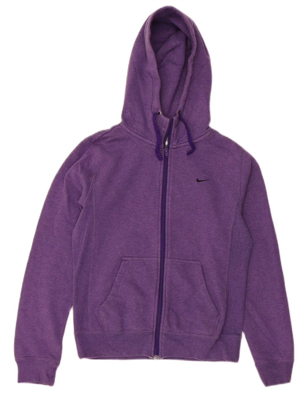 Suéter feminino Nike Dri Fit Zip com capuz UK 12 médio roxo algodão