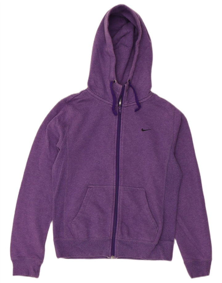 Suéter feminino Nike Dri Fit Zip com capuz UK 12 médio roxo algodão