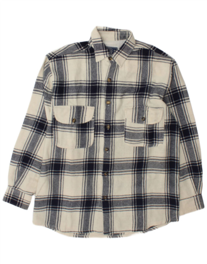 Camisa masculina de flanela Junior.D XL off white xadrez