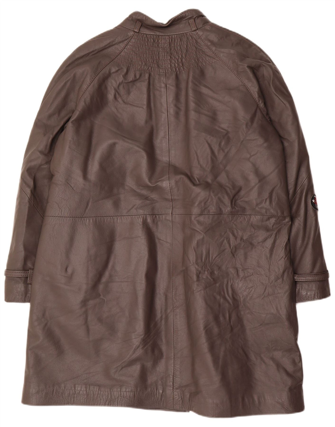 Abrigo de cuero vintage para mujer IT 48 XL Gris