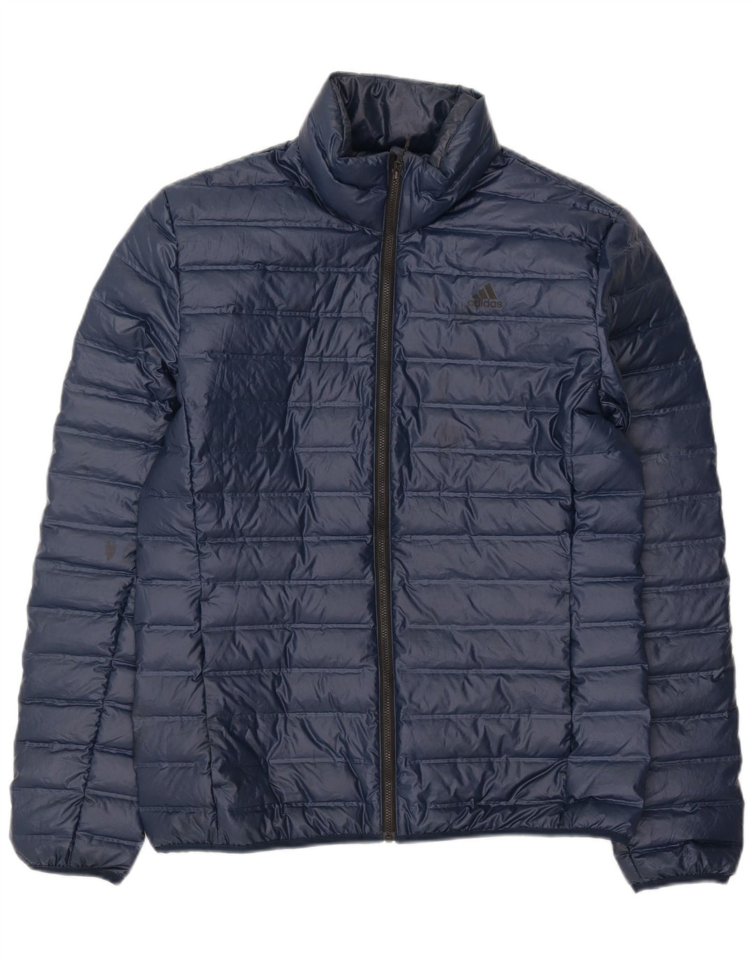 ADIDAS Mens Padded Jacket UK 38 Medium Navy Blue Polyester