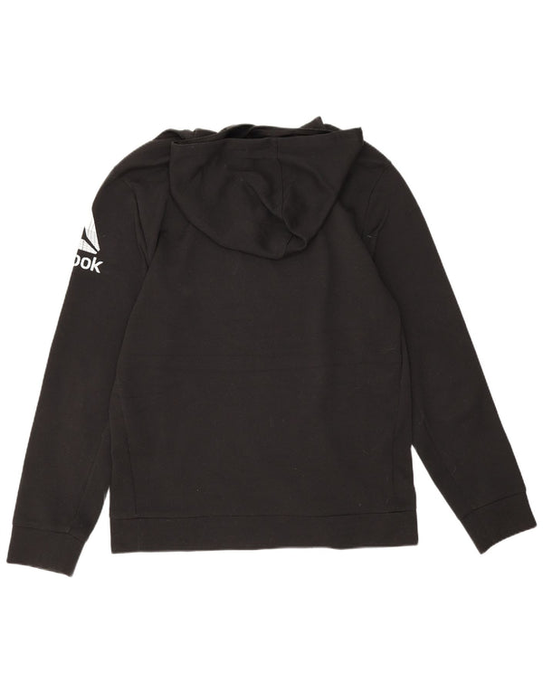 Reebok Mens Graphic Hoodie Jumper Medium Black Polyester