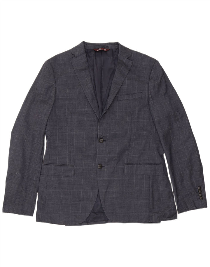 Giacca blazer slim da uomo a 2 bottoni Marks & Spencer UK 42 XL blu navy a quadri