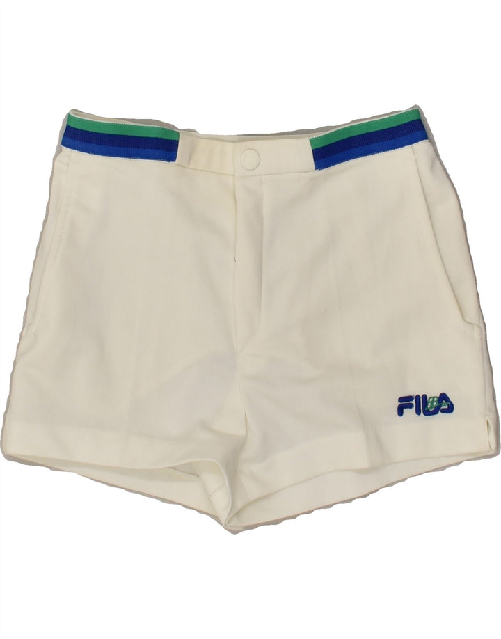 FILA Boys Chino Shorts 9-10 Years W24 White Polyester | Vintage Fila | Thrift | Second-Hand Fila | Used Clothing | Messina Hembry 