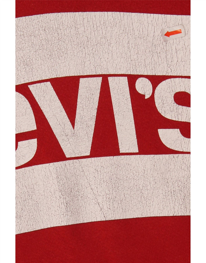Suéter com capuz gráfico masculino LEVI'S pequeno algodão vermelho